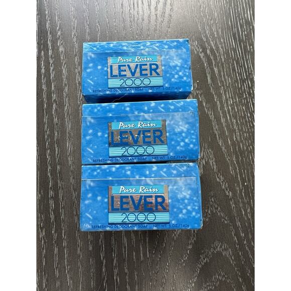 Lever 2000 PURE RAIN Bar Soap Blue Vintage 1996 Factory Sealed NOS Lot of 3 - Picture 5 of 9